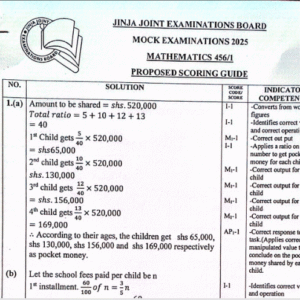 JJEB MOCK UCE MATH GUIDE 2025