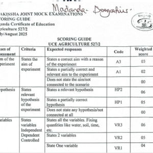 WAKISSHA JOINT MOCK 2025 UCE AGRICULTURE 2 GUIDE