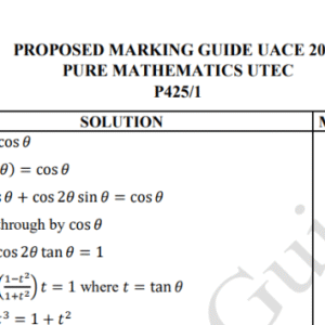 UTEC MOCKS 2024 UACE MATH 1 GUIDE